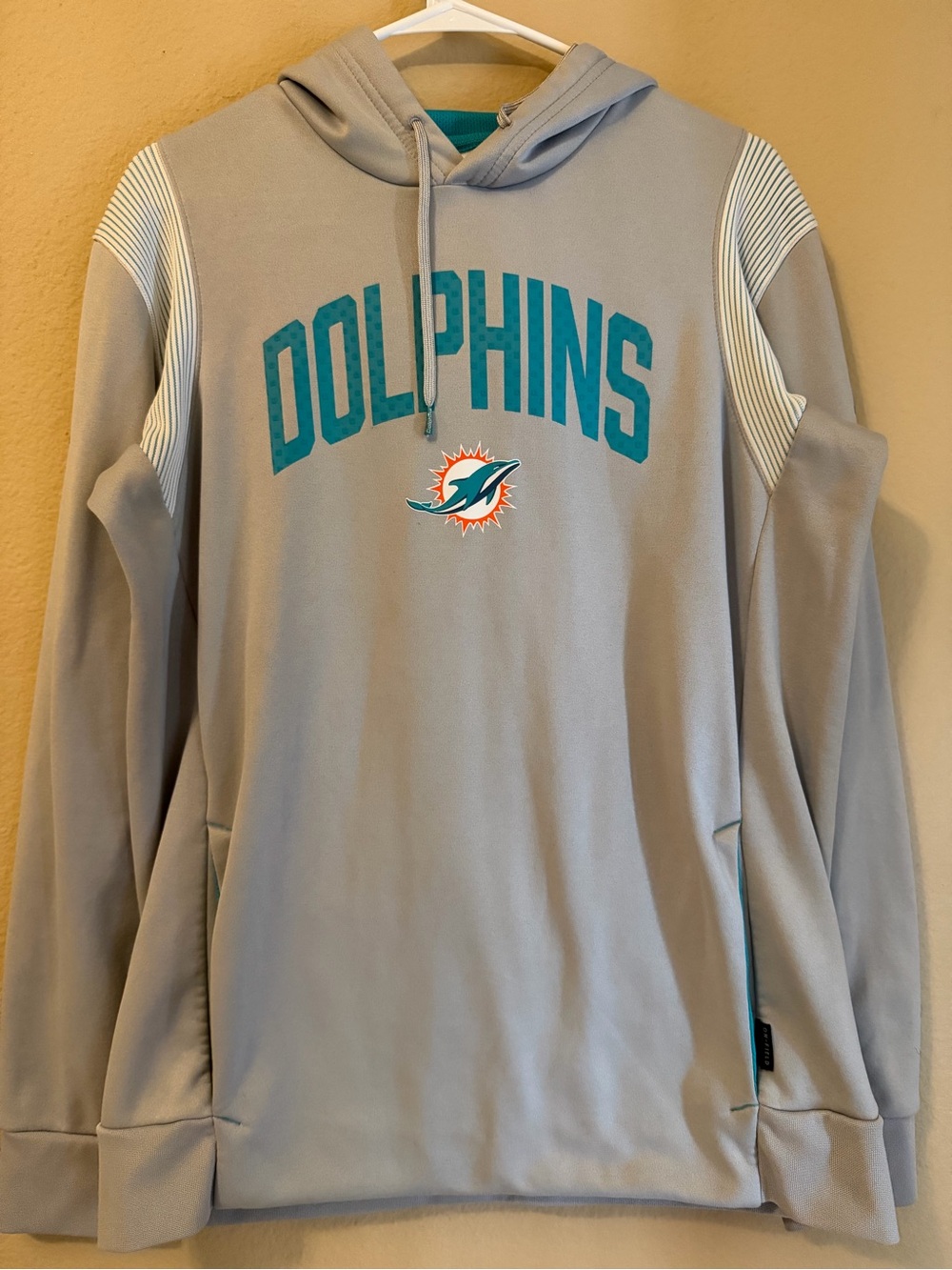 Miami Dolphins Gray Pullover Hoodie - Team Logo